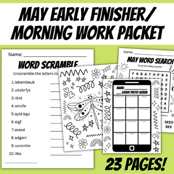 Preview of May Morning Work or Early Finisher Independent Activity Packet