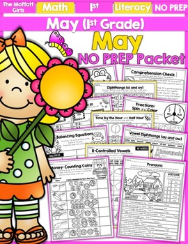 Preview of May NO PREP Math and Literacy (1st Grade)