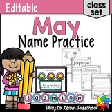May Spring Flowers Editable Name Activities for Preschoole