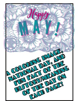 Preview of May National Days Calendar Coloring Packet Month of May