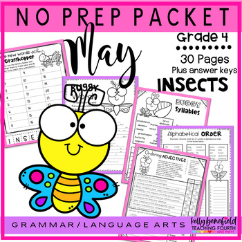 Preview of May No Prep Grammar Packet 4th Grade Worksheet Activities End of School Morning