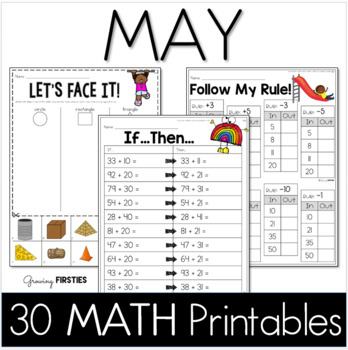 Preview of May No Prep Math First Grade Spring Printables
