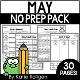 May No Prep Printables for Kindergarten