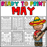 May No Prep Worksheets | Ready to Print | Cinco De Mayo Workbook