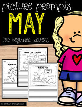 Preview of May Picture Writing Prompts for Beginning Writers