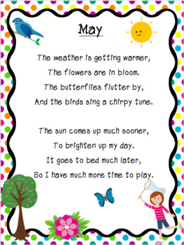 May Poem by The Resource Fairy | Teachers Pay Teachers