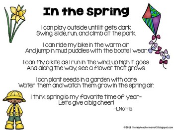 Spring Poems For Fluency By Teachermomof3 