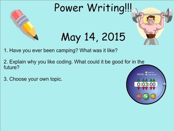 Preview of May Power Writing Prompts on SmartNotebook