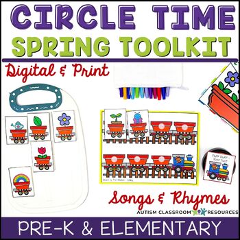 Preview of May Preschool Circle Time Visuals with Songs & Rhymes for Spring Morning Meeting