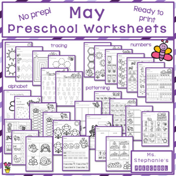 May Preschool Worksheets by Ms Stephanies Preschool | TpT