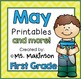 May Printables - First Grade Literacy and Math by Ms Makinson | TpT