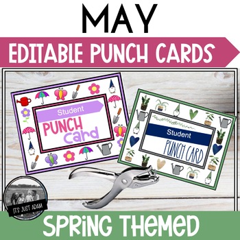 Preview of May Punch Cards ll Editable Spring Punch Card Reward System Plant Life