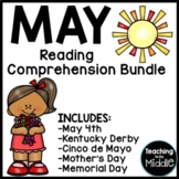 May Reading Comprehension Worksheet Bundle Cinco de Mayo K