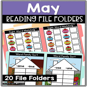 Preview of May Reading |  Literacy Spring File Folders