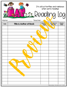 Reading Log May by The Literacy Loft | Teachers Pay Teachers