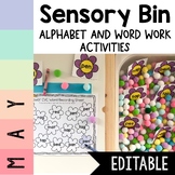May Sensory Bin | Alphabet | Sight Word | Editable