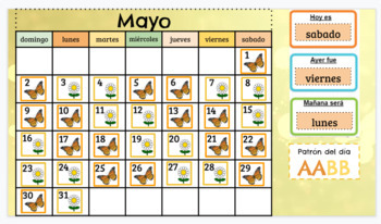 Preview of May Spanish Google Slide Calendar