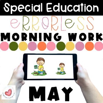 Preview of May Special Education Digital Morning Work-Errorless-Boom Cards™