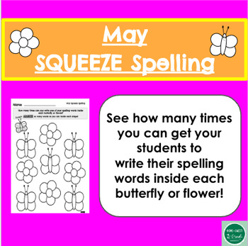 Preview of May Spelling Worksheet (Squeeze Spelling)