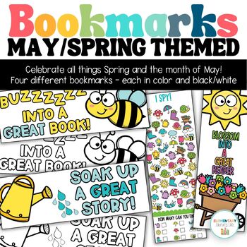 May/Spring Bookmarks for the Classroom or Library by Elementary Library ...