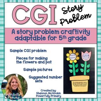 Preview of May Spring Flowers  Craftivity 5th Grade | CGI Story Problem | Multi Step