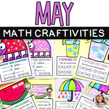 Preview of May Spring Math Crafts Adding Fact Families Teen Numbers