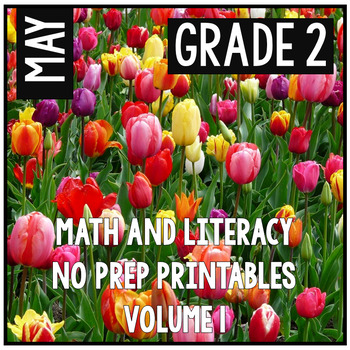 Preview of May Spring Summer Second Grade Math and Literacy NO PREP