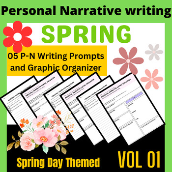 Preview of May Spring  Writing Prompts, Graphic Organizer for Narrative essay Writing