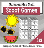 May Summer 1st Grade {Scoot Game/Task Cards} Math Bundle