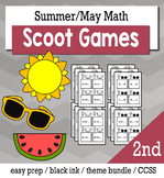 May Summer 2nd Grade {Scoot Game/Task Cards} Math Bundle