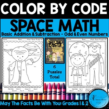 math may the facts be with you color by codes puzzle printables