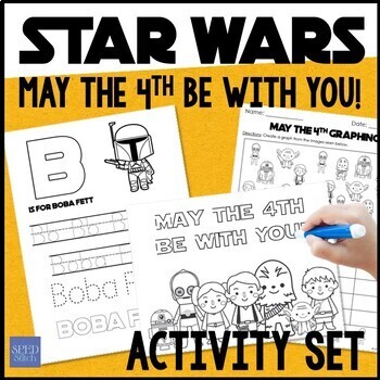 Preview of May The Fourth Be With You Printable Star Wars Day Activities & Coloring Pages