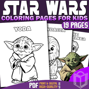 Preview of May The Fourth, Star Wars 2024: Coloring Pages For Kids, Classroom Engagement