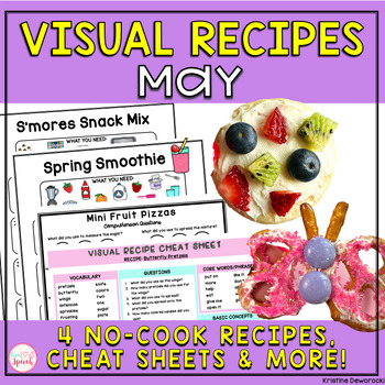 Preview of May Visual Recipes | Cheat Sheets | Speech Therapy | Life Skills