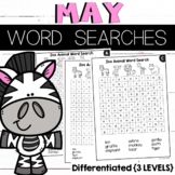 May Word Searches Differentiated - Zoo Summer Memorial Day