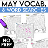 May Word Searches Hard & Easy for Mother's Day Activities,