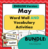 May Word Wall Cards AND Activities! for Centers ENGLISH ve
