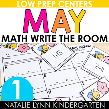 Preview of May Write the Room First Grade MATH Centers Spring Math Centers 1st Grade