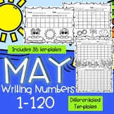 May Writing Numbers 1-120: Summer, End of Year, Ocean K-3r