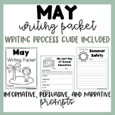 May Writing Packet | 6 Prompts | Writing Process Guide | N