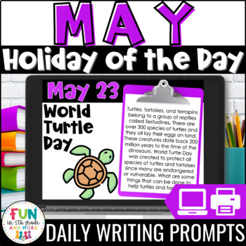 Preview of May Writing Prompts | Morning Meeting | National Holidays | Daily Writing