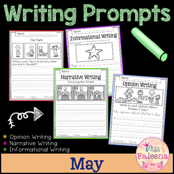 Preview of May Writing Prompts | Print & Digital | Google Slides