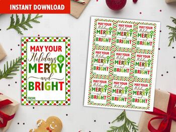 Holiday Happy Holidays Merry Bright Card Christmas Merry Holidays Merry Christmas Bright| Christmas Card Holiday Card