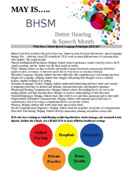 Preview of May is Better Hearing & Speech Month: Handout for Educators