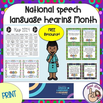 Preview of National Speech-Language hearing Month Calendar & Activities  2024 FREEBIE