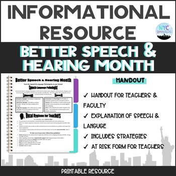 Preview of May is National Speech-Language-Hearing Month Handout (BHSM)