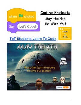 Preview of May the 4th Be With You Coding Project Grades 3-8