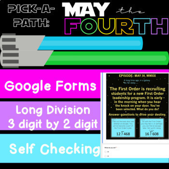 Preview of May the 4th Pick A Path Long Division Adventure Story (3 by 2 No R)