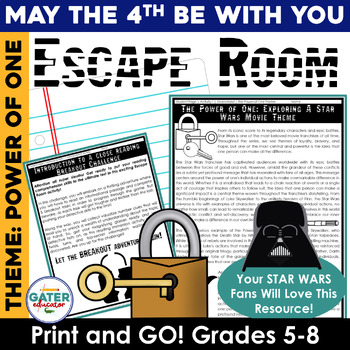 Preview of May the Fourth Be With You | Star Wars Day Theme Activities | Escape Room