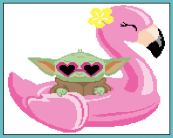 Preview of May the Fourth Customizable Pixel Art - Summer Baby Alien Pixel Art